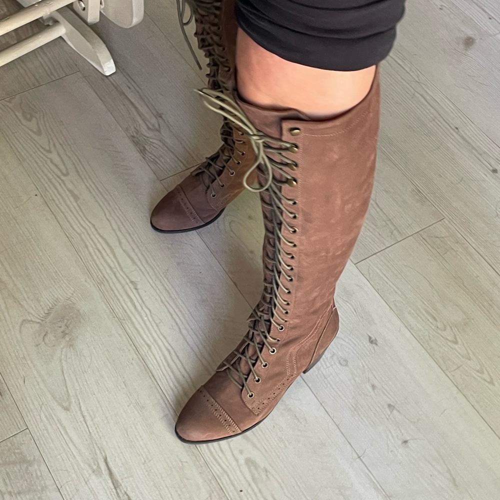 FREE PEOPLE JOE LACE UP BOOT Brown size 10 - Picture 4 of 8